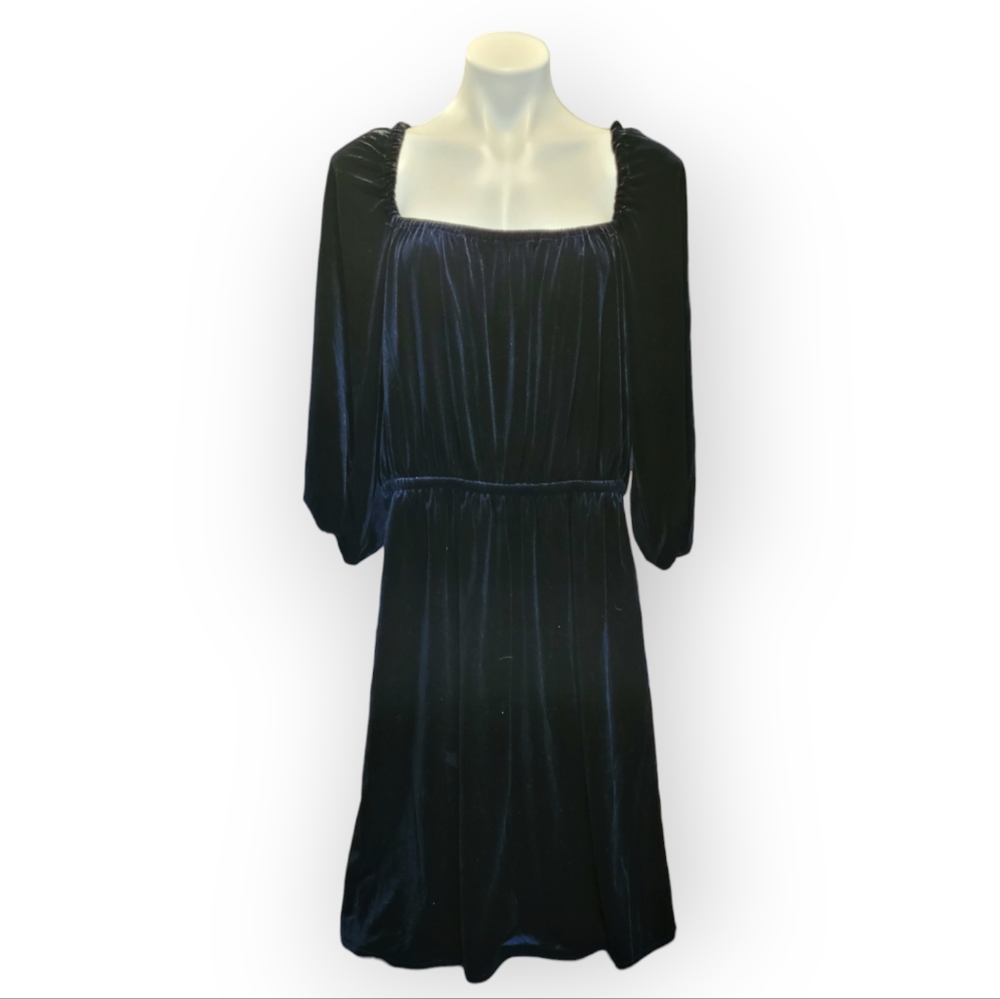 NWT Nine West Womens Size 14 Black Velvet Dress